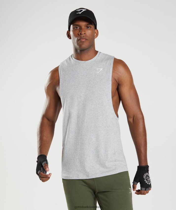 Mænd Gymshark reagere drop arm tank N4ZDDN888 lysegrå kernemergel
