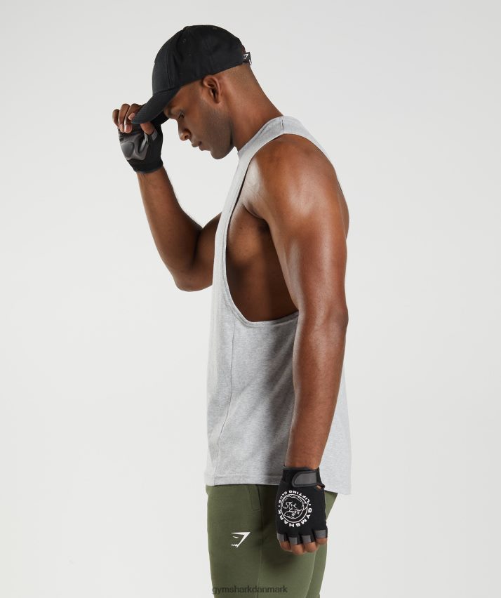 Mænd Gymshark reagere drop arm tank N4ZDDN888 lysegrå kernemergel