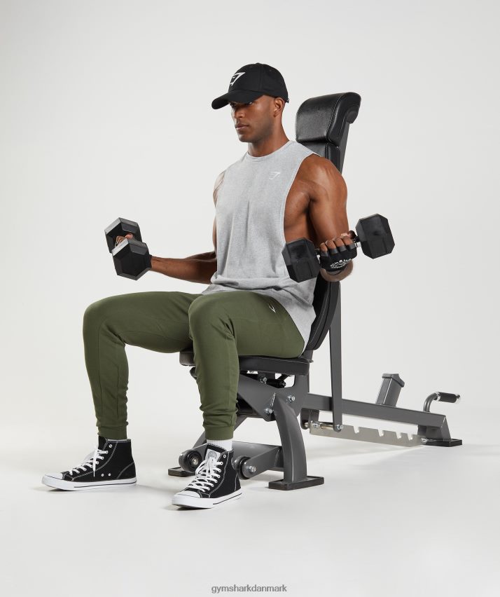 Mænd Gymshark reagere drop arm tank N4ZDDN888 lysegrå kernemergel