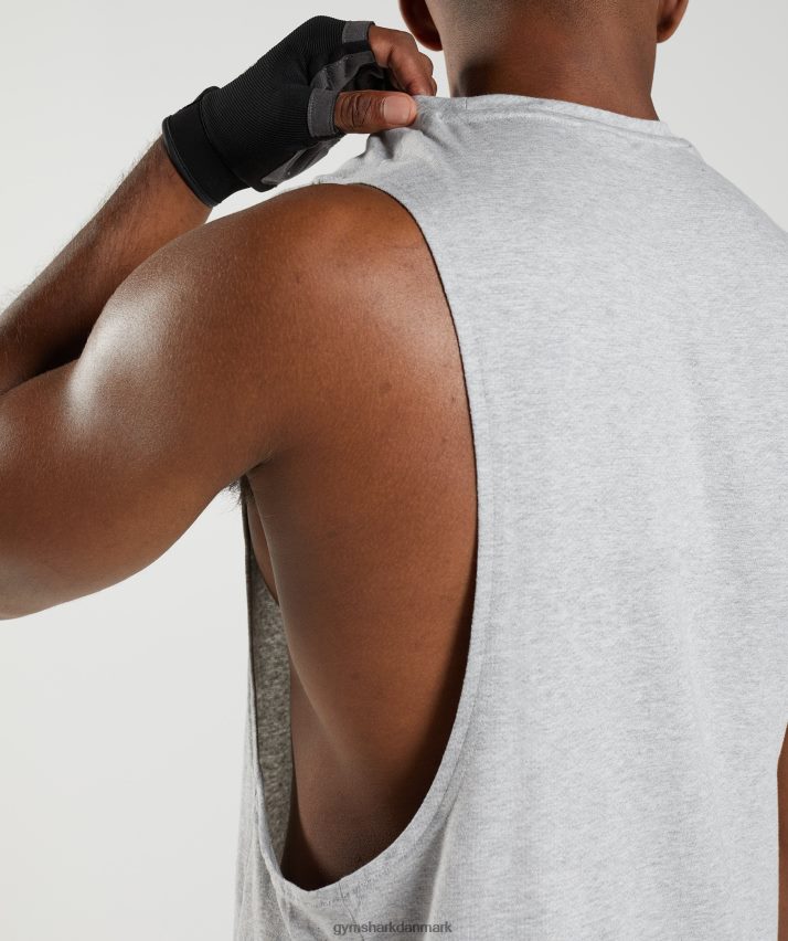 Mænd Gymshark reagere drop arm tank N4ZDDN888 lysegrå kernemergel