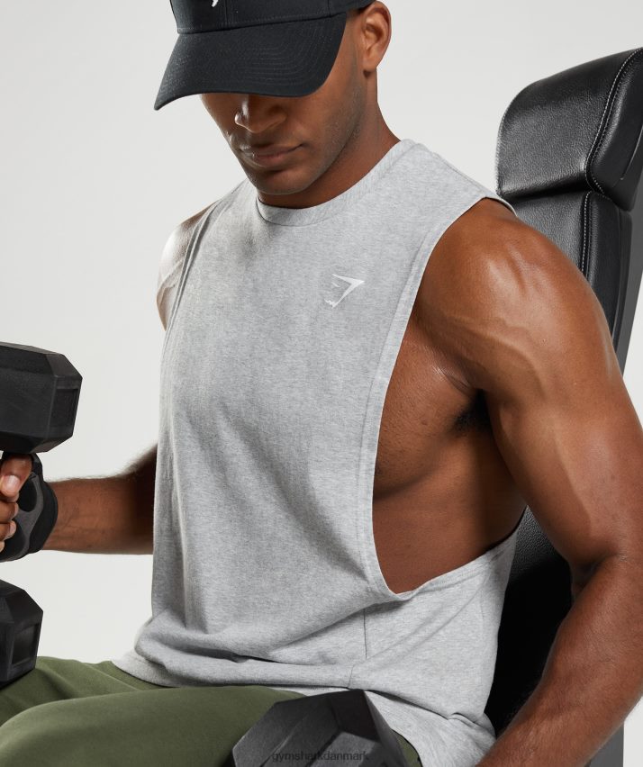 Mænd Gymshark reagere drop arm tank N4ZDDN888 lysegrå kernemergel