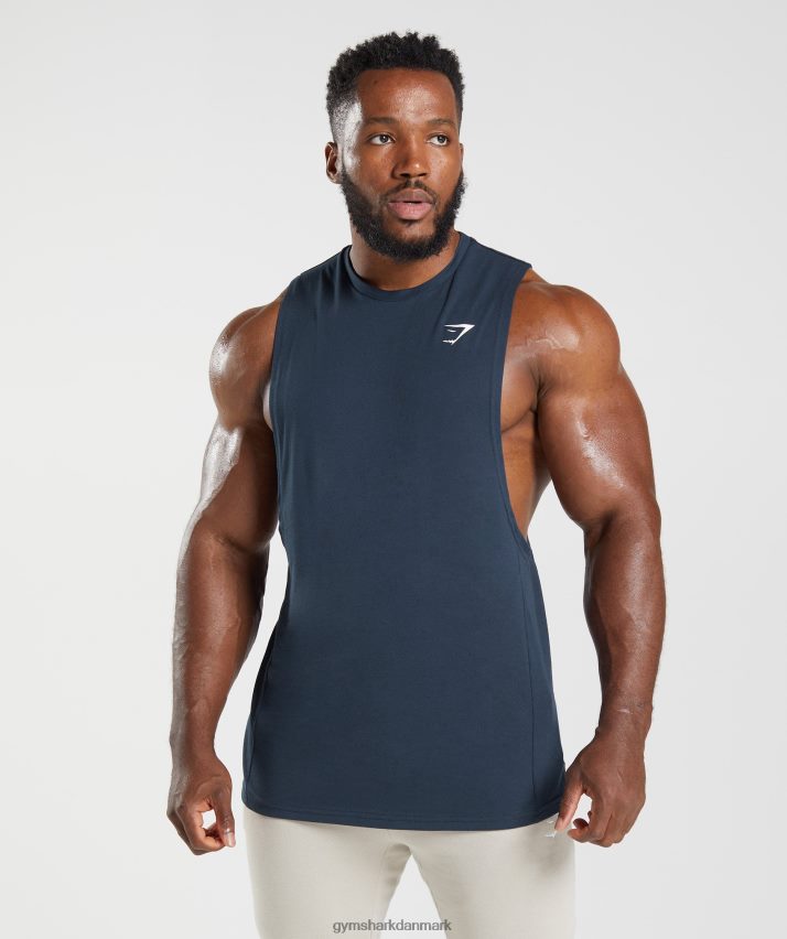 Mænd Gymshark reagere drop arm tank N4ZDDN889 flåde