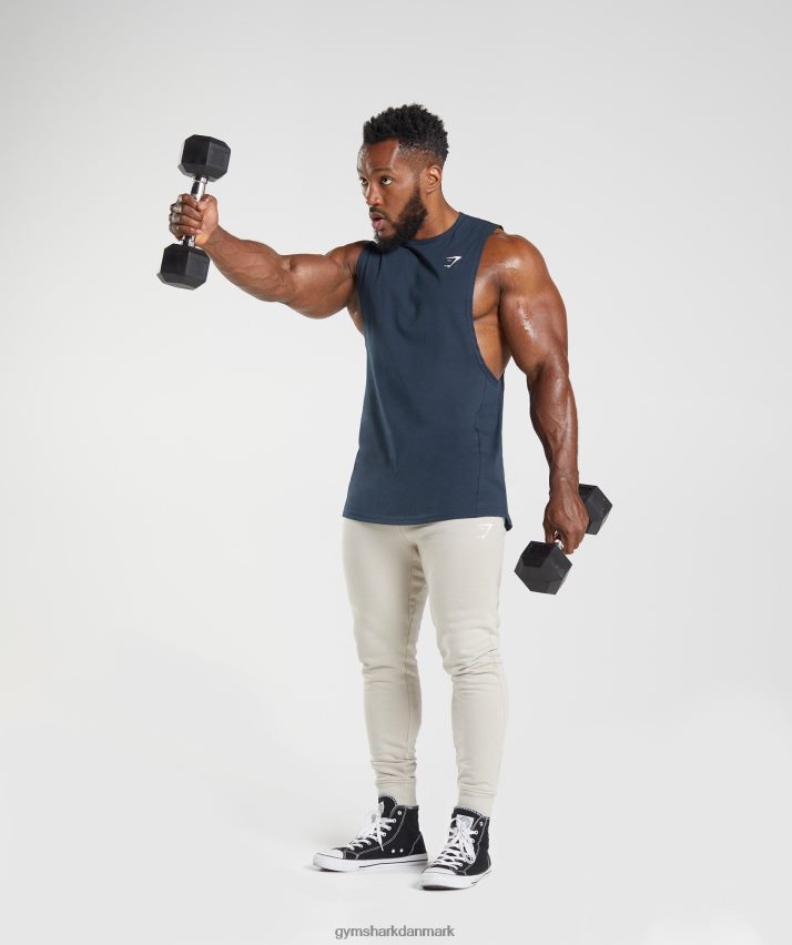 Mænd Gymshark reagere drop arm tank N4ZDDN889 flåde