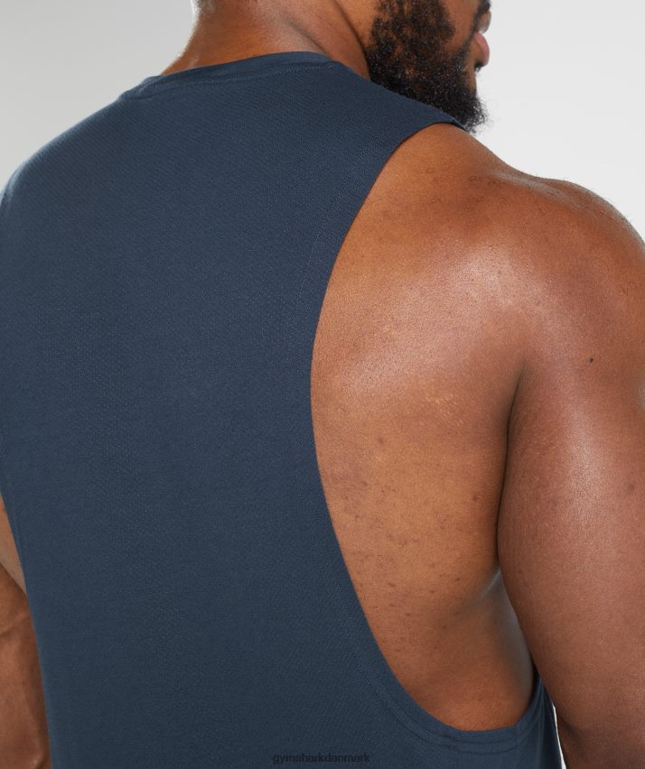 Mænd Gymshark reagere drop arm tank N4ZDDN889 flåde