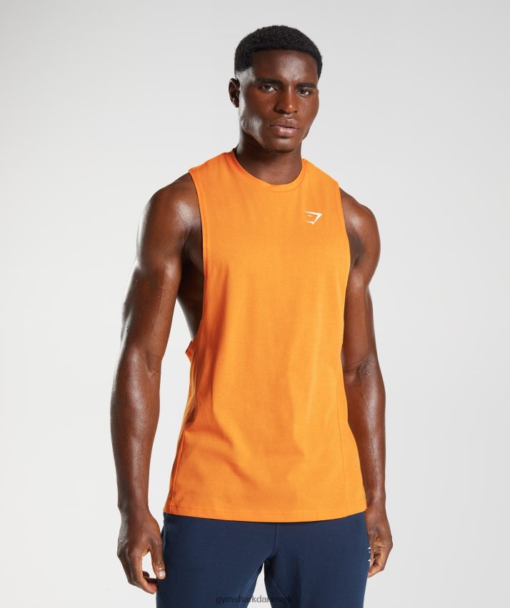 Mænd Gymshark reagere drop arm tank N4ZDDN948 sunburst orange