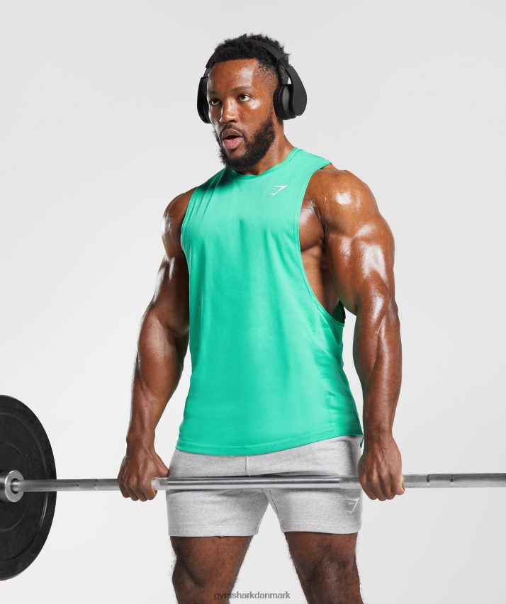 Mænd Gymshark reagere drop arm tank N4ZDDN955 tropisk grøn
