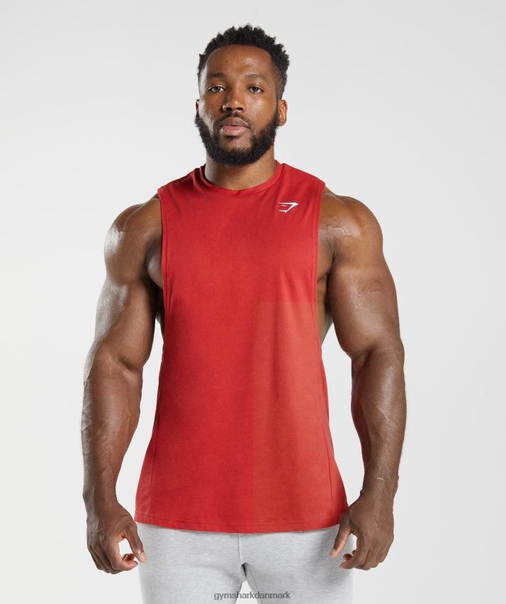 Mænd Gymshark reagere drop arm tank N4ZDDN966 salsa rød