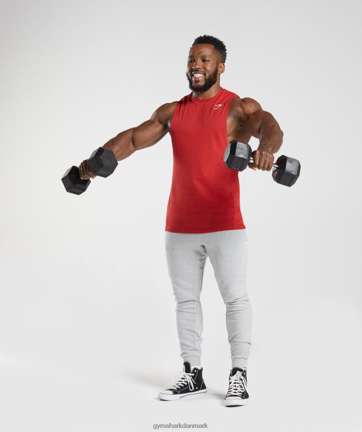 Mænd Gymshark reagere drop arm tank N4ZDDN966 salsa rød