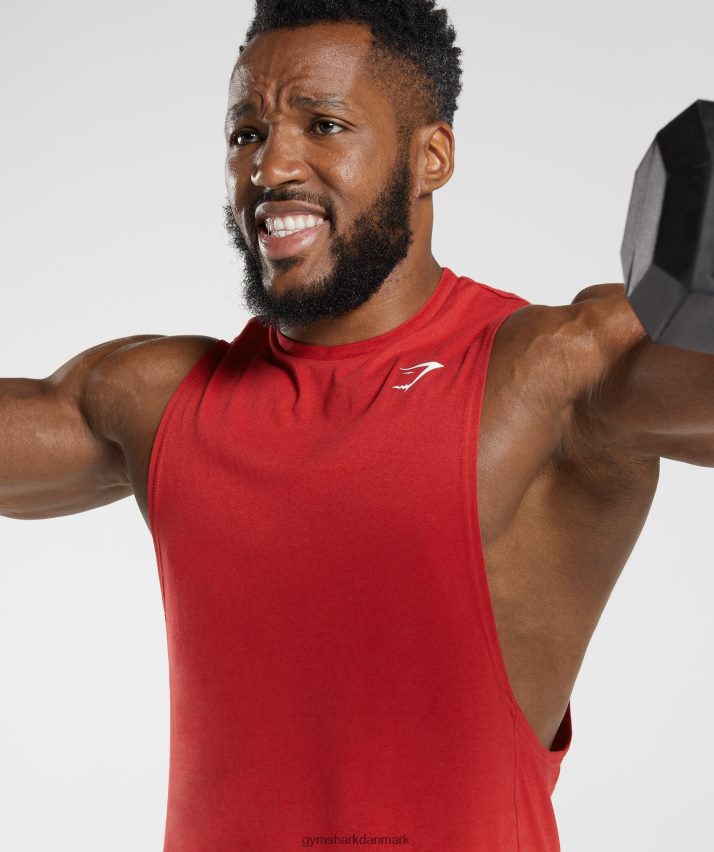 Mænd Gymshark reagere drop arm tank N4ZDDN966 salsa rød