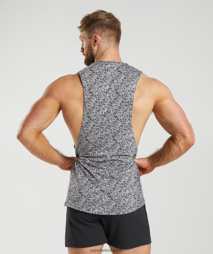 Mænd Gymshark reagere drop arm tank N4ZDDN968 onyx grå