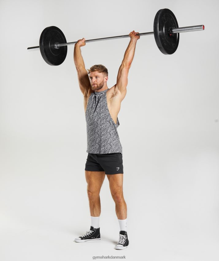 Mænd Gymshark reagere drop arm tank N4ZDDN968 onyx grå