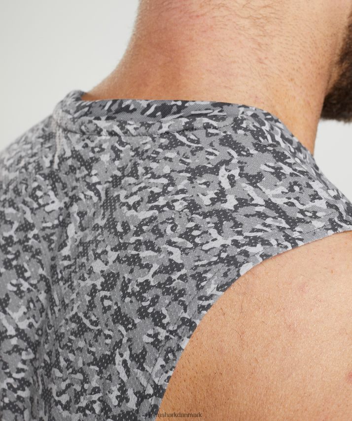 Mænd Gymshark reagere drop arm tank N4ZDDN968 onyx grå