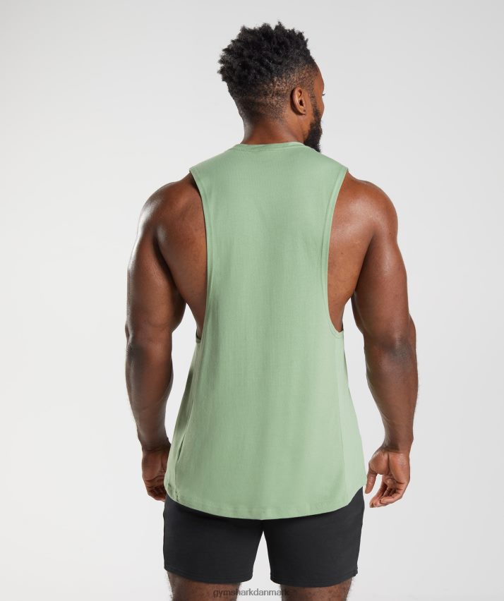 Mænd Gymshark reagere drop arm tank N4ZDDN970 te grøn
