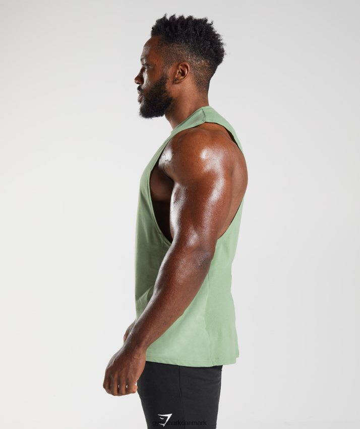 Mænd Gymshark reagere drop arm tank N4ZDDN970 te grøn