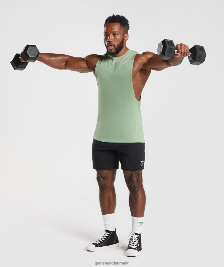 Mænd Gymshark reagere drop arm tank N4ZDDN970 te grøn