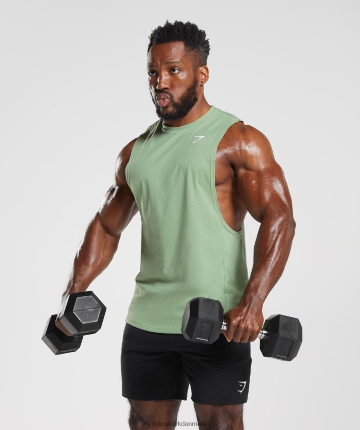 Mænd Gymshark reagere drop arm tank N4ZDDN970 te grøn