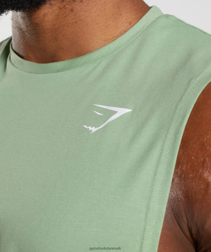 Mænd Gymshark reagere drop arm tank N4ZDDN970 te grøn
