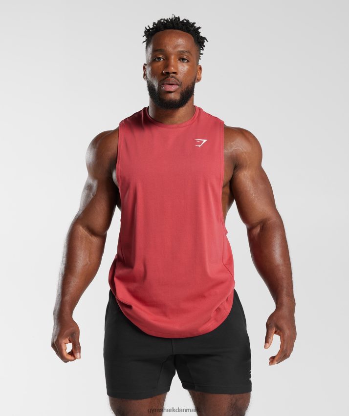 Mænd Gymshark reagere drop arm tank N4ZDDN974 soltørret rød