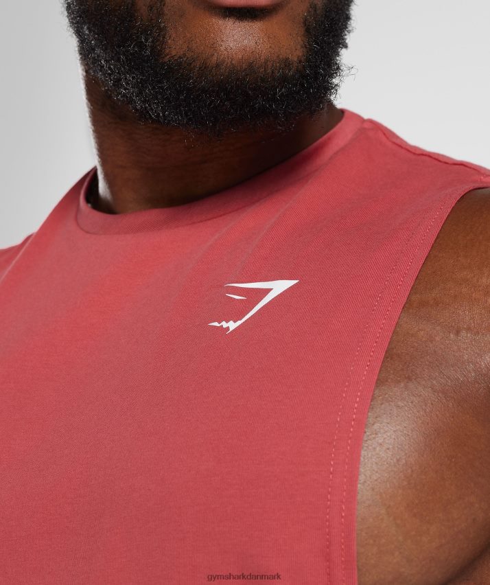 Mænd Gymshark reagere drop arm tank N4ZDDN974 soltørret rød