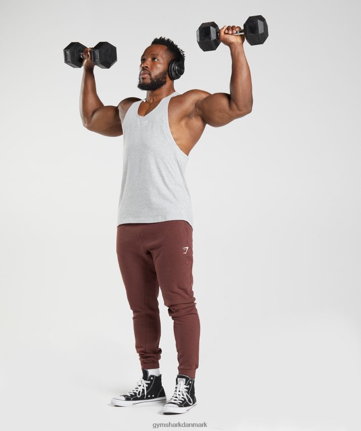 Mænd Gymshark reagere stringer N4ZDDN985 lysegrå kernemergel