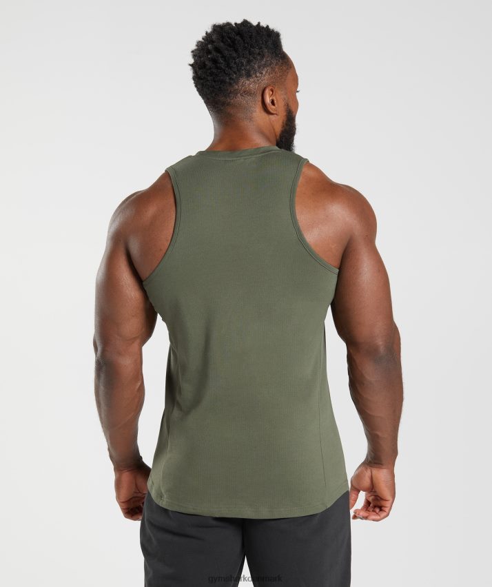Mænd Gymshark reaktionstank N4ZDDN963 kerne oliven