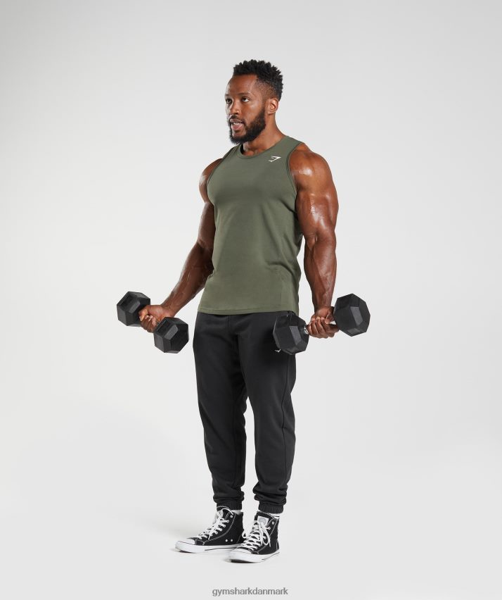 Mænd Gymshark reaktionstank N4ZDDN963 kerne oliven