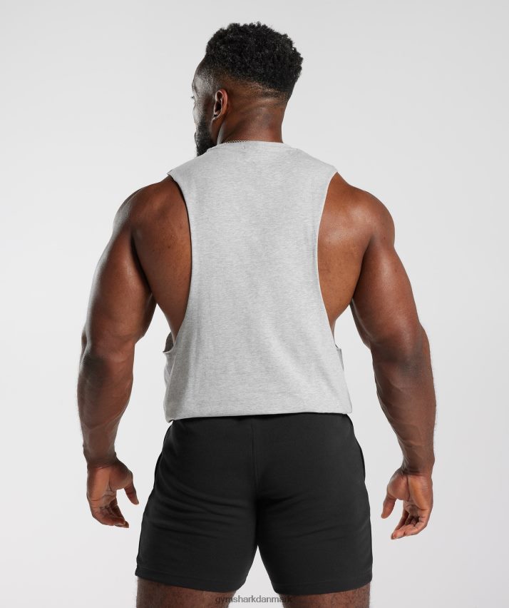 Mænd Gymshark retrobølge faldarm tank N4ZDDN886 lysegrå kernemergel