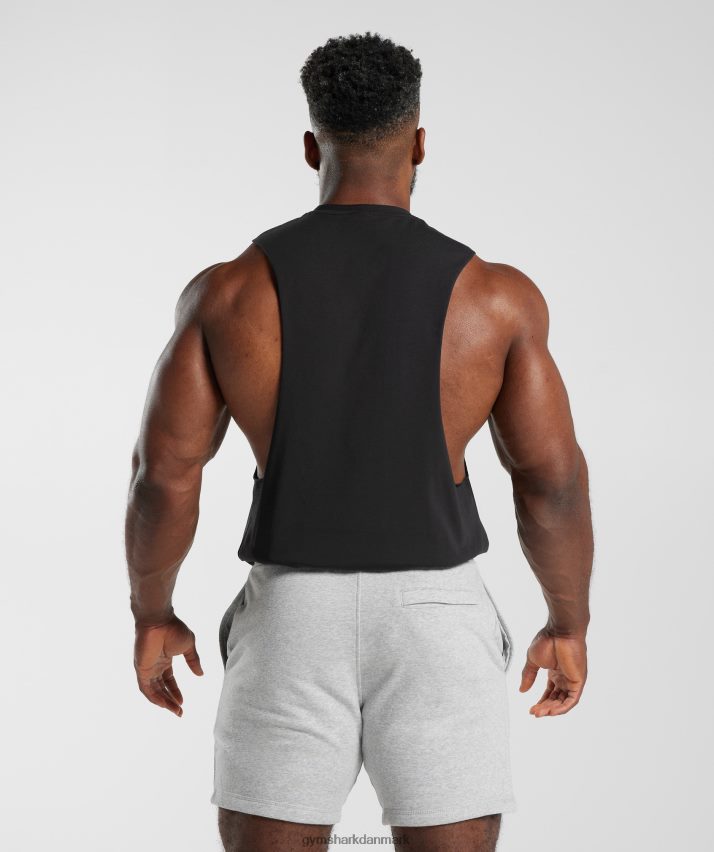 Mænd Gymshark retrobølge faldarm tank N4ZDDN891 sort