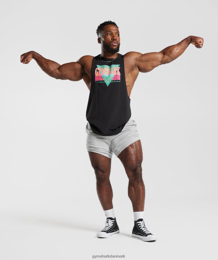 Mænd Gymshark retrobølge faldarm tank N4ZDDN891 sort