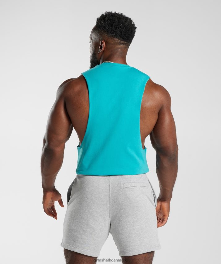 Mænd Gymshark retrobølge faldarm tank N4ZDDN893 ægæiske blå