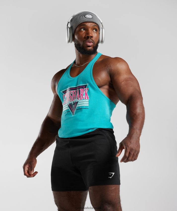 Mænd Gymshark retrobølge stringer N4ZDDN990 ægæiske blå