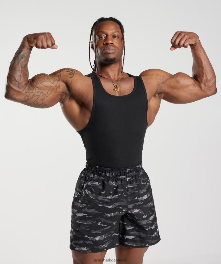 Mænd Gymshark ribbet tank 3pk N4ZDDN908 hvid/sort/stengrå mergel