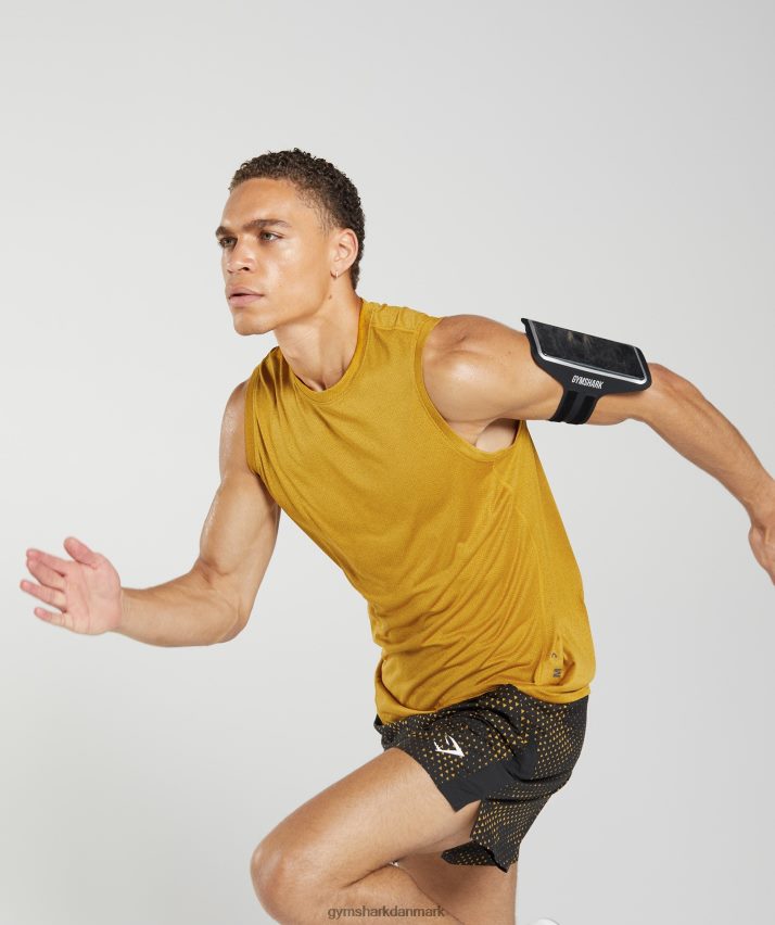 Mænd Gymshark sports tank N4ZDDN913 gurkemeje gul/sort mergel