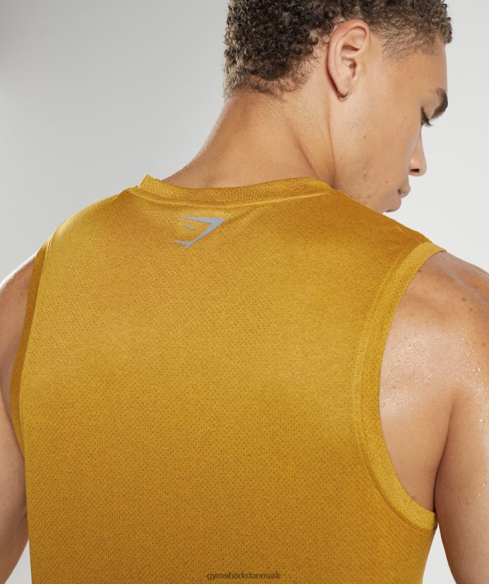 Mænd Gymshark sports tank N4ZDDN913 gurkemeje gul/sort mergel