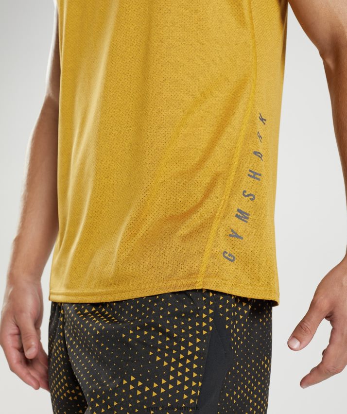 Mænd Gymshark sports tank N4ZDDN913 gurkemeje gul/sort mergel