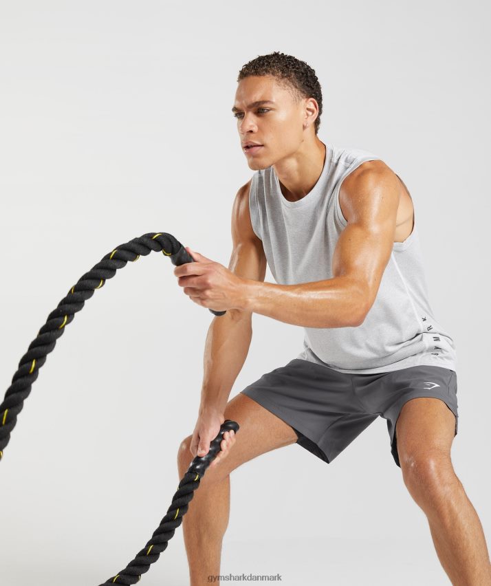 Mænd Gymshark sports tank N4ZDDN933 hvid/røggrå mergel