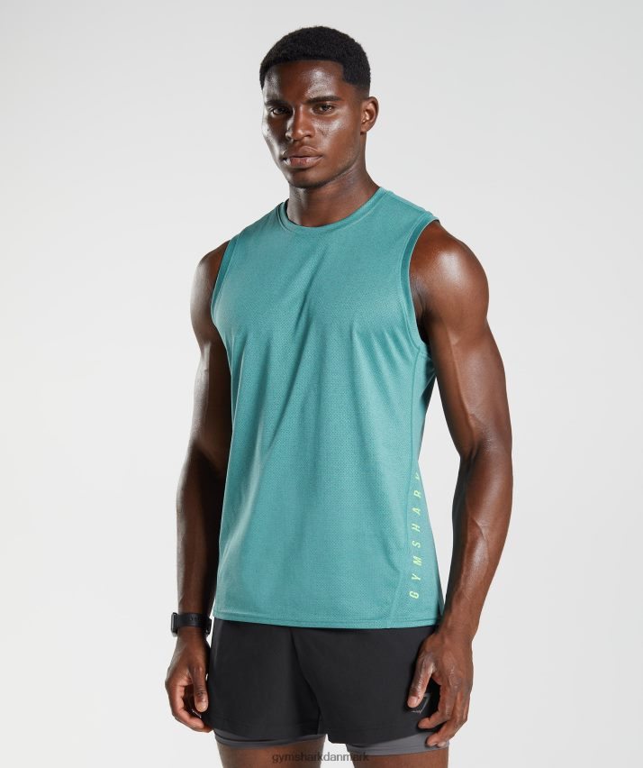 Mænd Gymshark sports tank N4ZDDN937 skifer blå/sort mergel