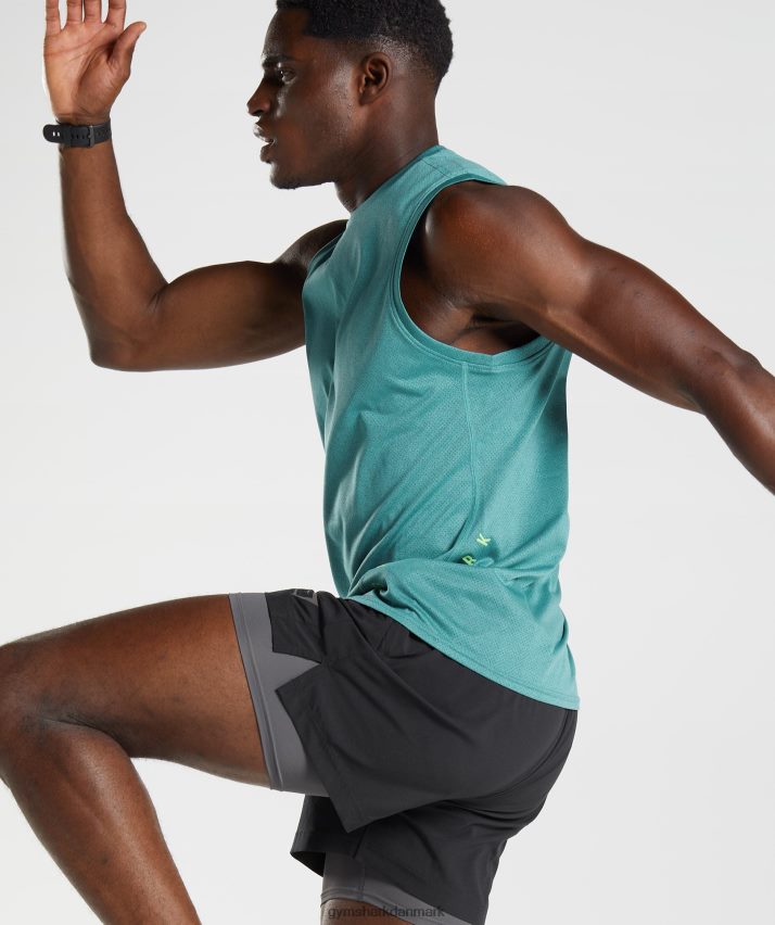 Mænd Gymshark sports tank N4ZDDN937 skifer blå/sort mergel