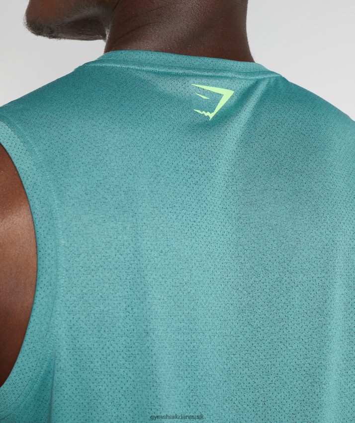 Mænd Gymshark sports tank N4ZDDN937 skifer blå/sort mergel