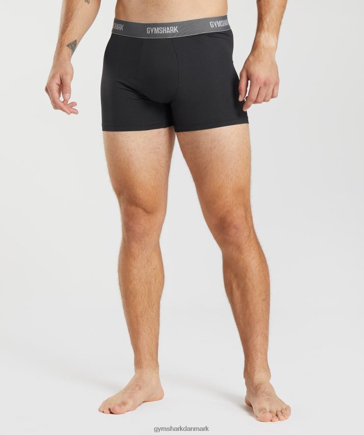 Mænd Gymshark sports tech boksere 2pk N4ZDDN1046 sort