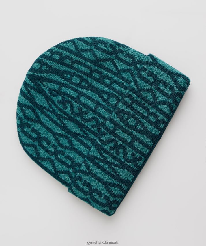 unisex Gymshark vendbar jacquard hue N4ZDDN1144 vinter krikand/skiferblå