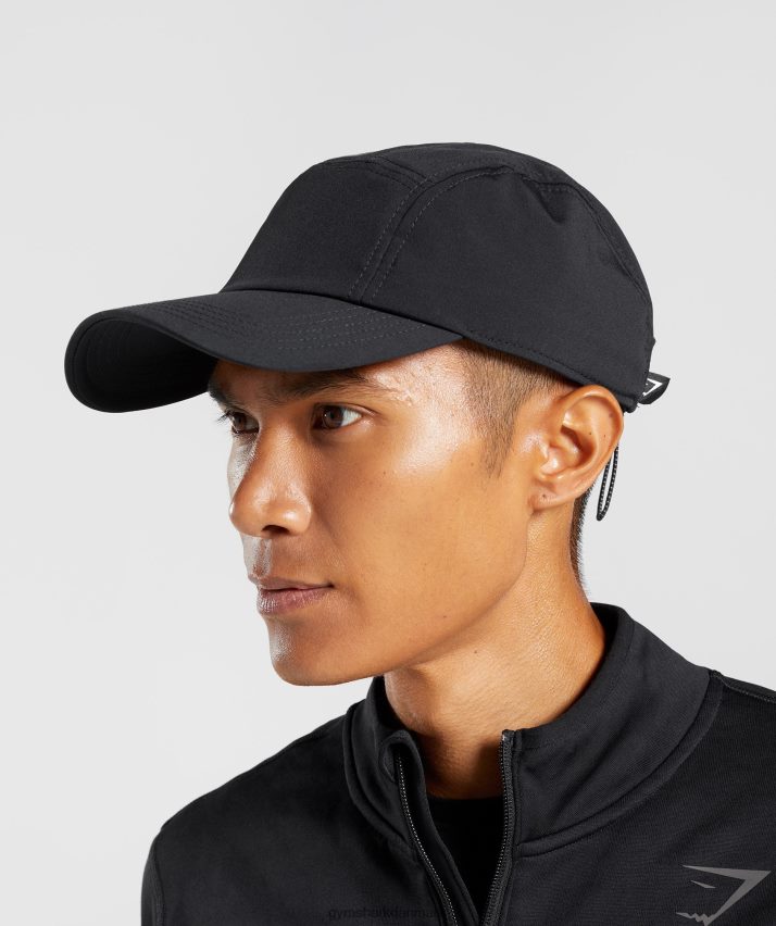 unisex Gymshark 5 panel løbehætte N4ZDDN1122 sort