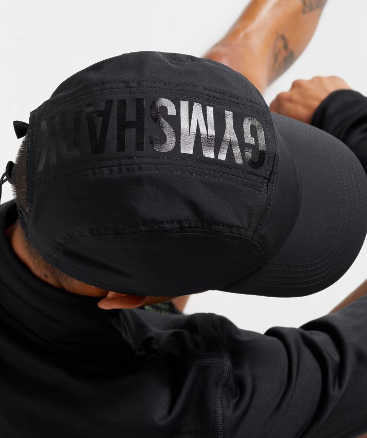 unisex Gymshark 5 panel løbehætte N4ZDDN1122 sort