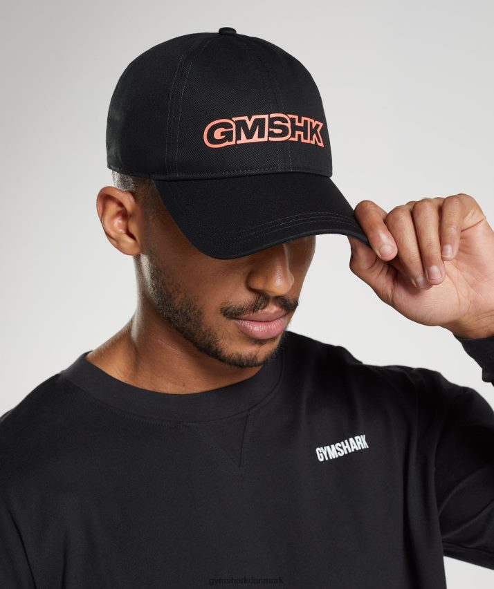 unisex Gymshark gmshk baseball kasket N4ZDDN1126 sort/solhverv orange