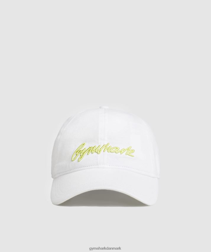 unisex Gymshark håndskrift baseball kasket N4ZDDN1123 hvid/ildfluegrøn