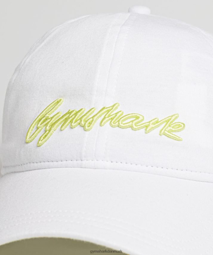 unisex Gymshark håndskrift baseball kasket N4ZDDN1123 hvid/ildfluegrøn