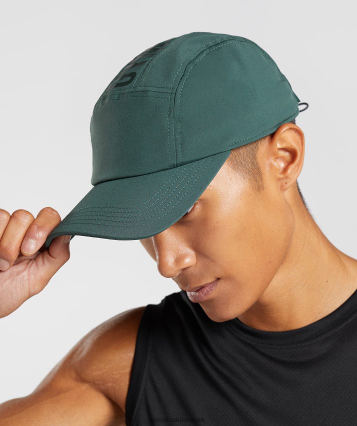 unisex Gymshark logo 5 panel hætte N4ZDDN1131 obsidian grøn