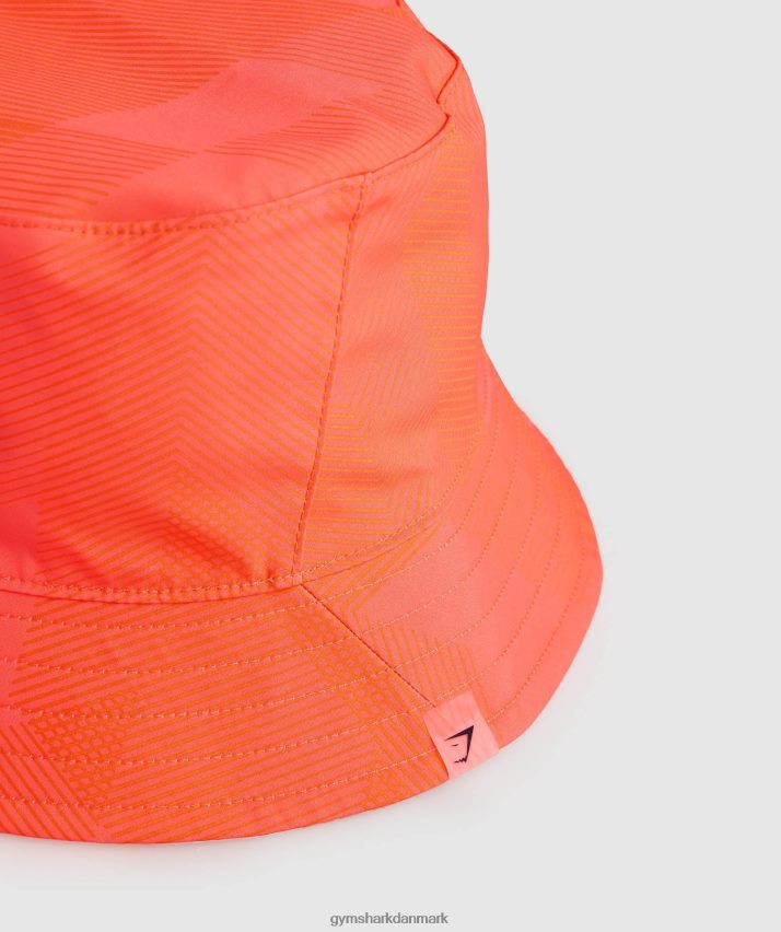 unisex Gymshark vendbar bøttehat N4ZDDN1139 hvid/orange/fersken