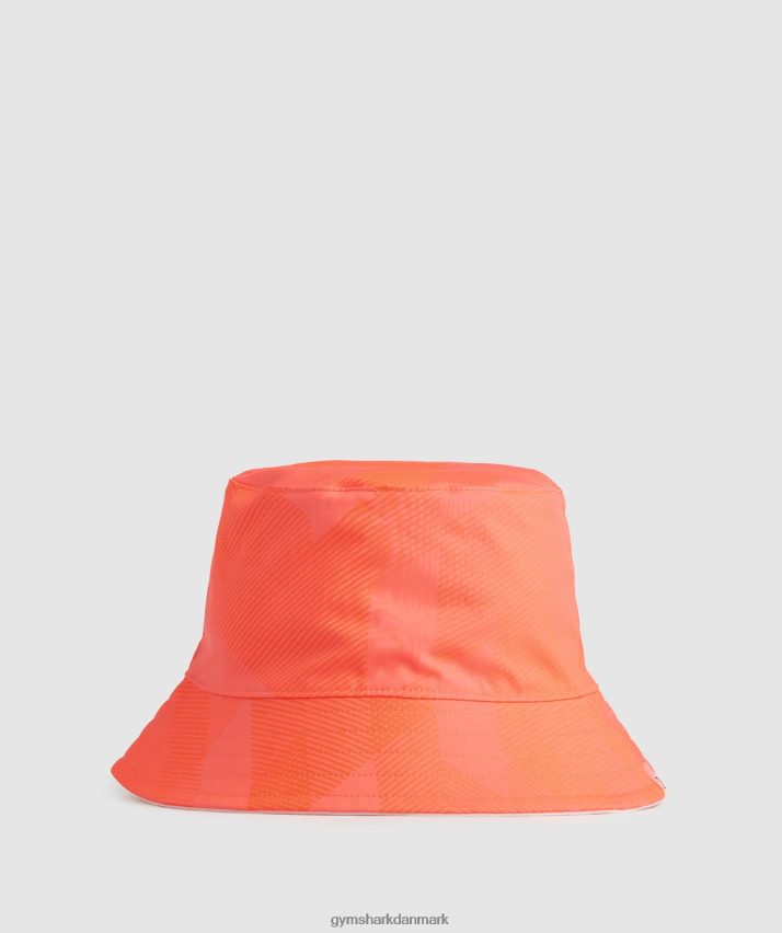 unisex Gymshark vendbar bøttehat N4ZDDN1139 hvid/orange/fersken