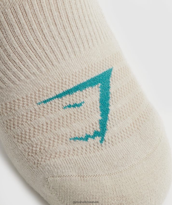 unisex Gymshark ankelstrømper 3pk N4ZDDN1105 blå/juvelgrøn/småstensgrå